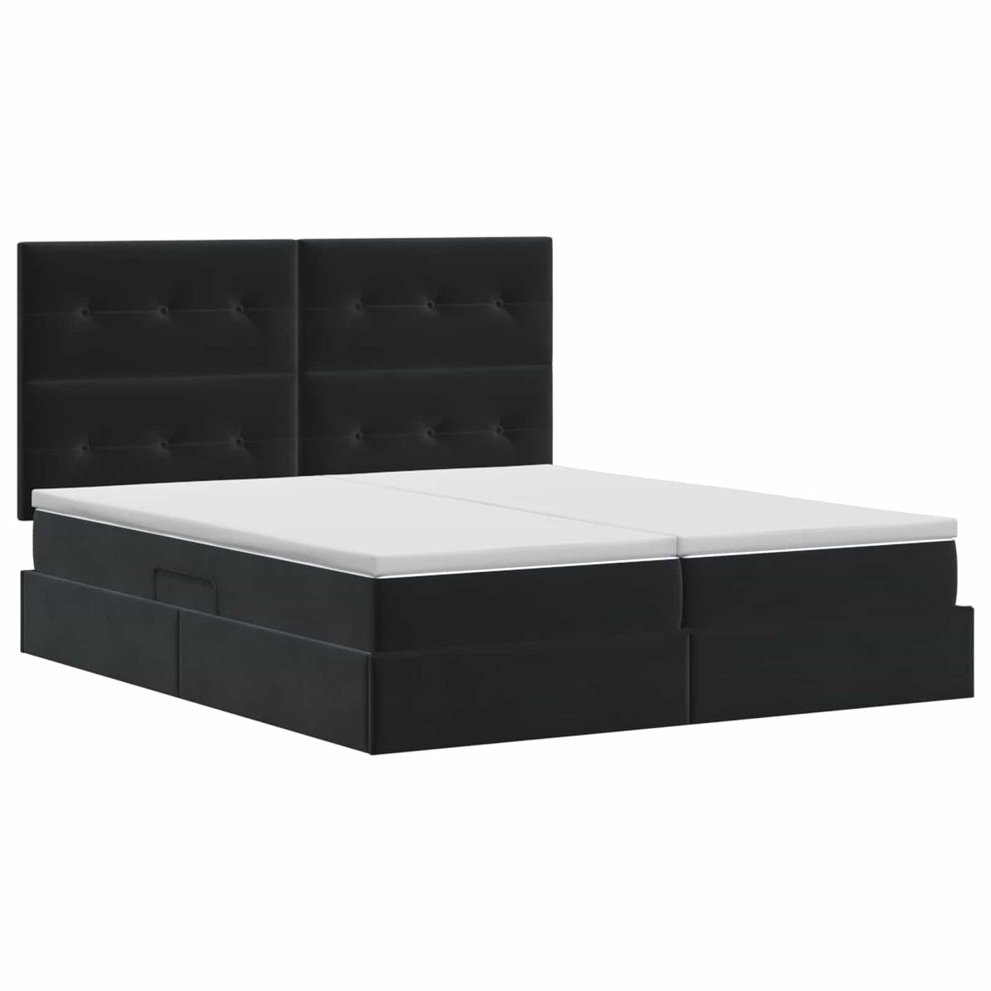 vidaXL Κρεβάτι Αποθήκης με κεφαλάρι Μαύρο 180 x 200 cm Βελούδο