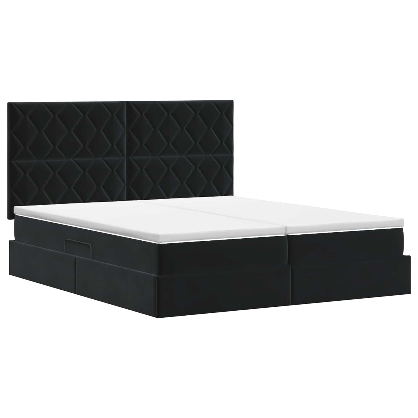 vidaXL Κρεβάτι Αποθήκης με κεφαλάρι Μαύρο 180 x 200 cm Βελούδο