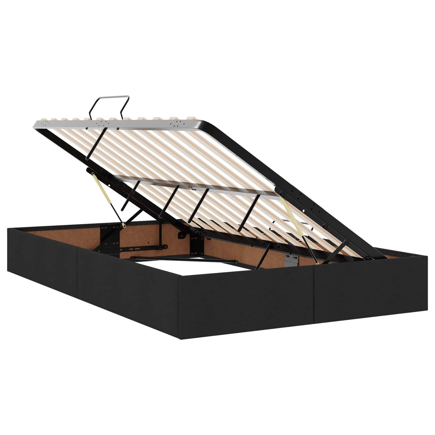 vidaXL LED Κρεβάτι αποθήκευσης με στρώμα Μαύρο 120 x 200 cm Ύφασμα