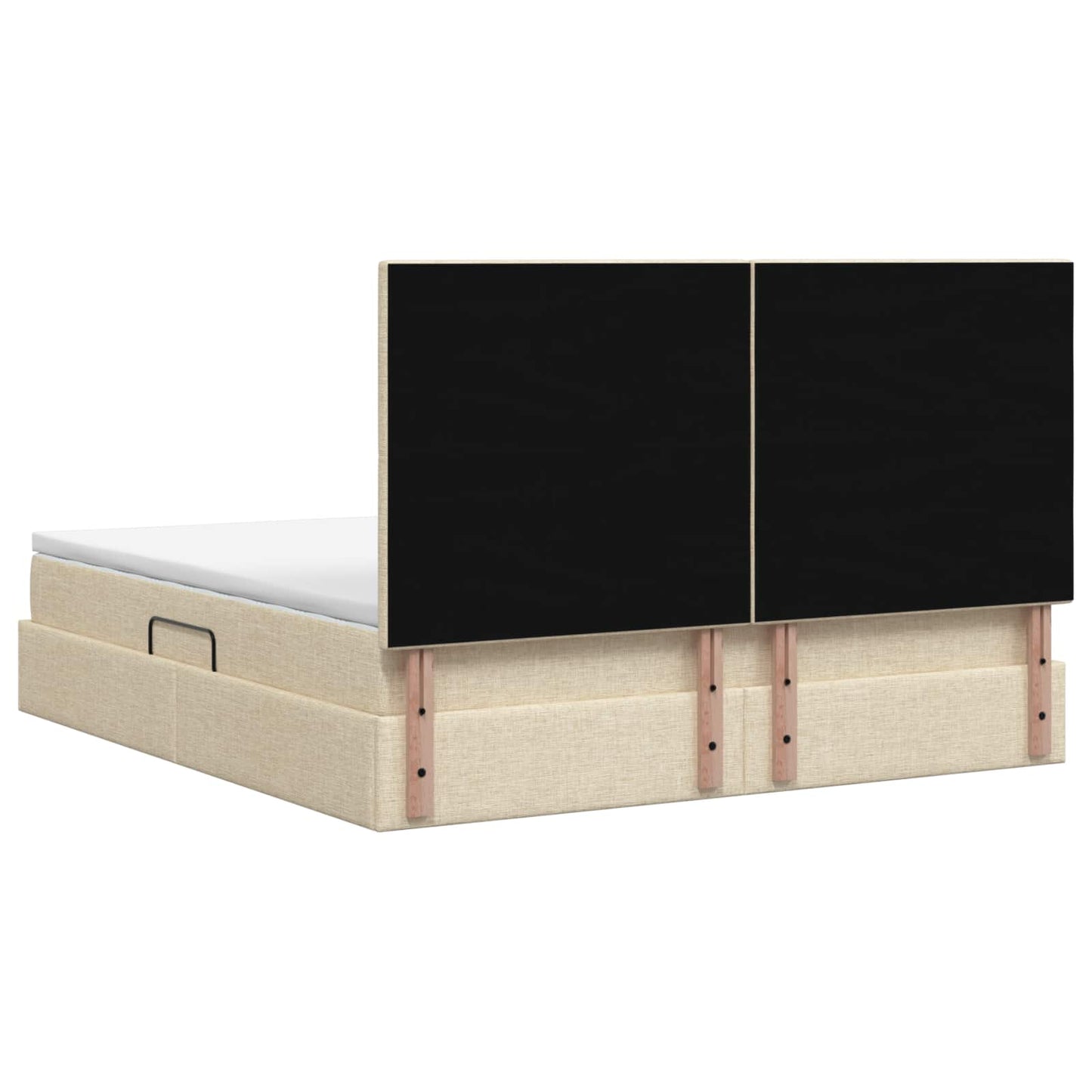 vidaXL LED Κρεβάτι αποθήκευσης με στρώμα Κρεμ 160 x 200 cm Ύφασμα