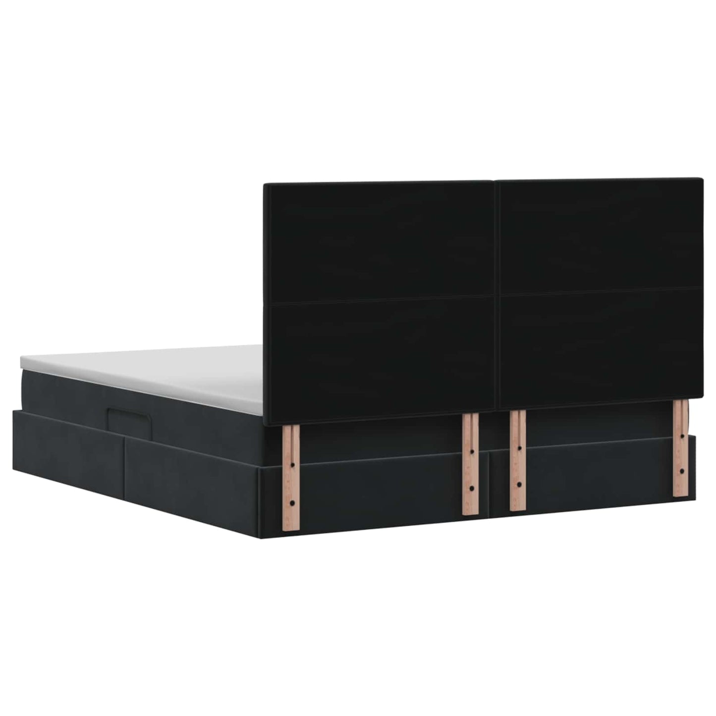 vidaXL LED Κρεβάτι αποθήκευσης με στρώμα Μαύρο 160 x 200 cm Βελούδο