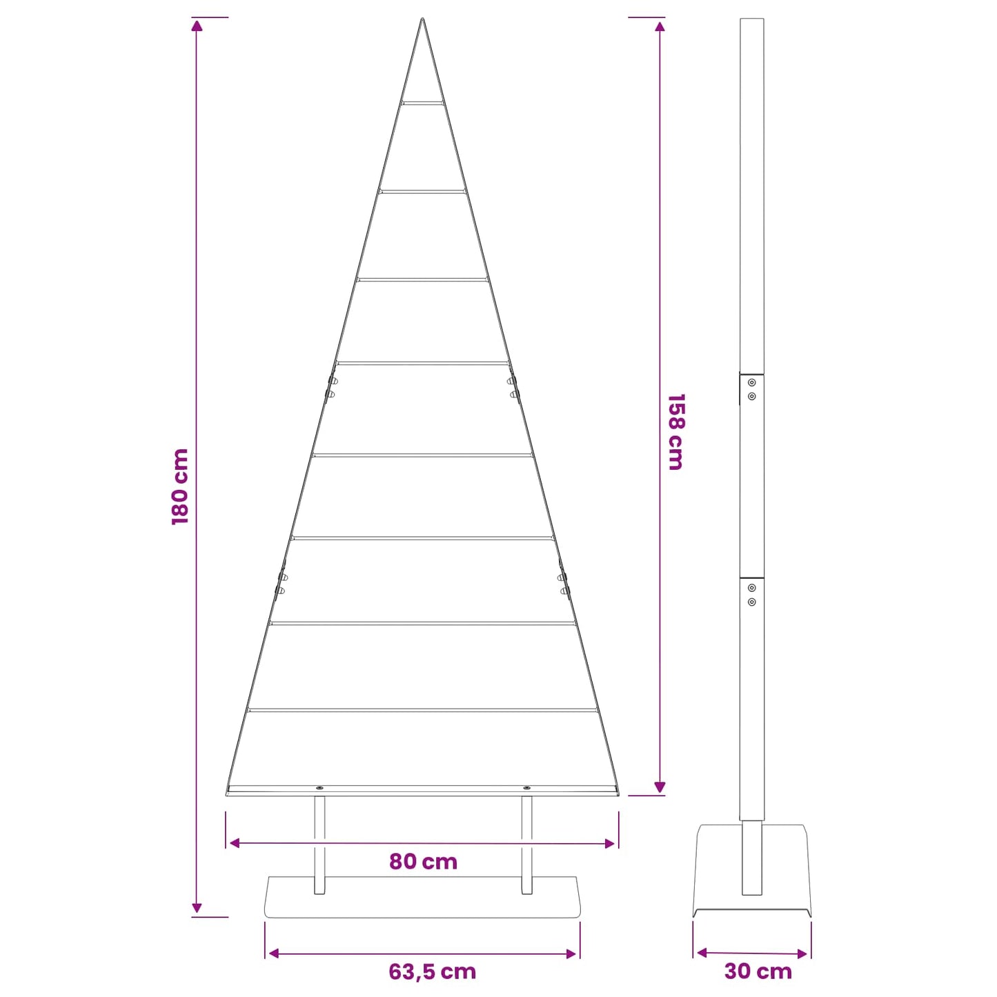 vidaXL Μεταλλικό χριστουγεννιάτικο δέντρο KUOPIO 180 εκ. Ατσάλι Λευκό