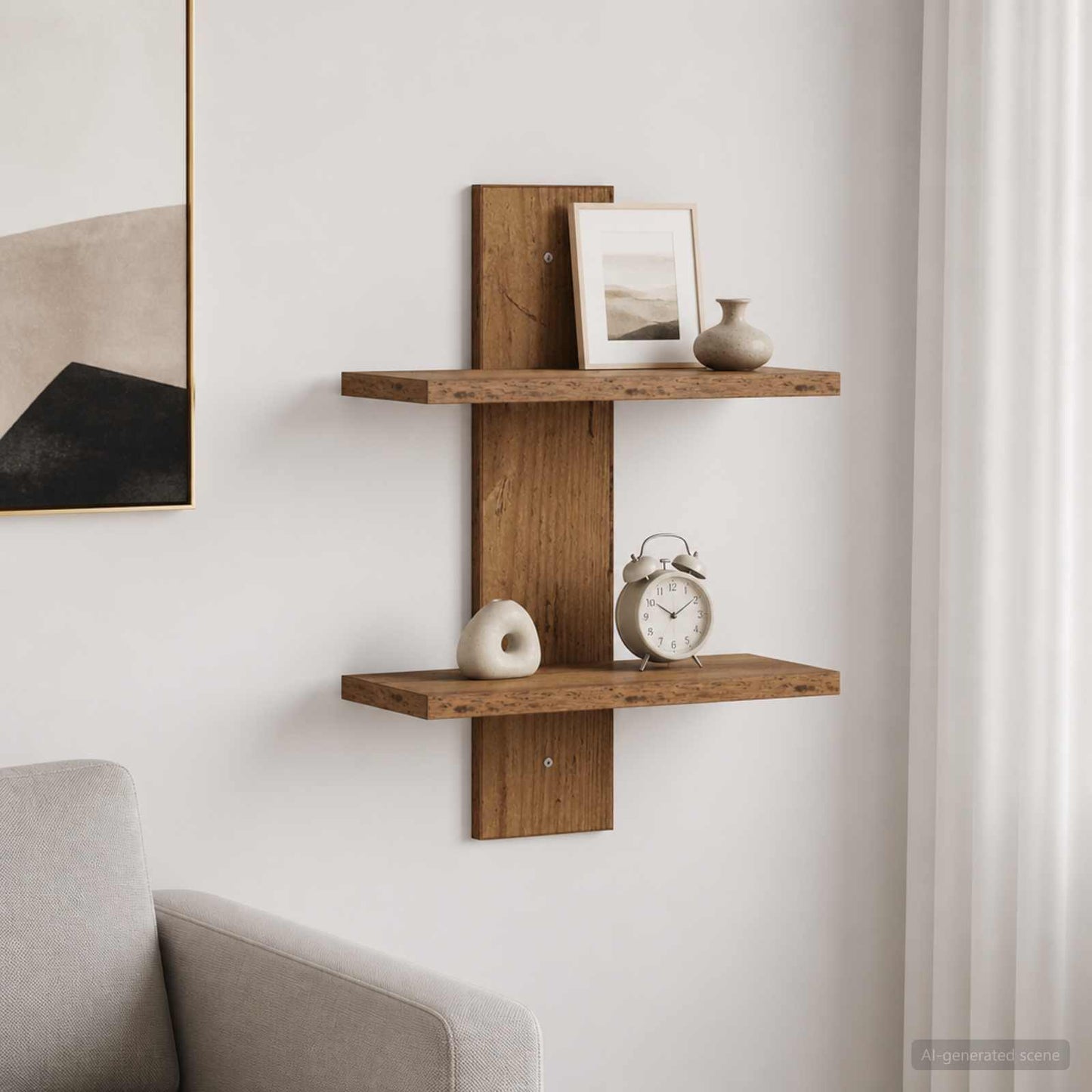 vidaXL Ράφι Τοίχου Παλαιωμένο ξύλο 30 x 13.5 x 43 cm