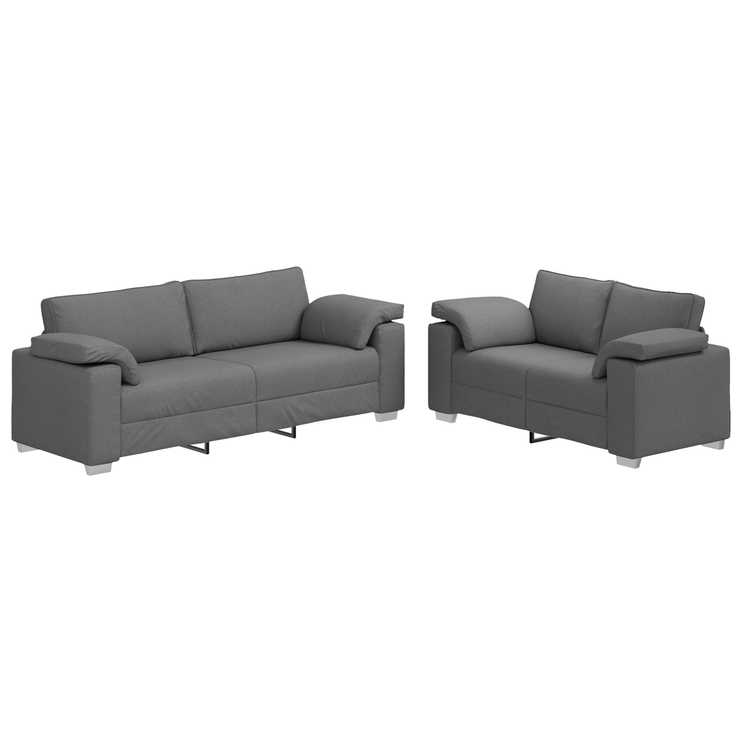 vidaXL Σετ Καναπέ 2 pcs Σκούρο γκρι 219 x 77 x 82 εκ ύφασμα