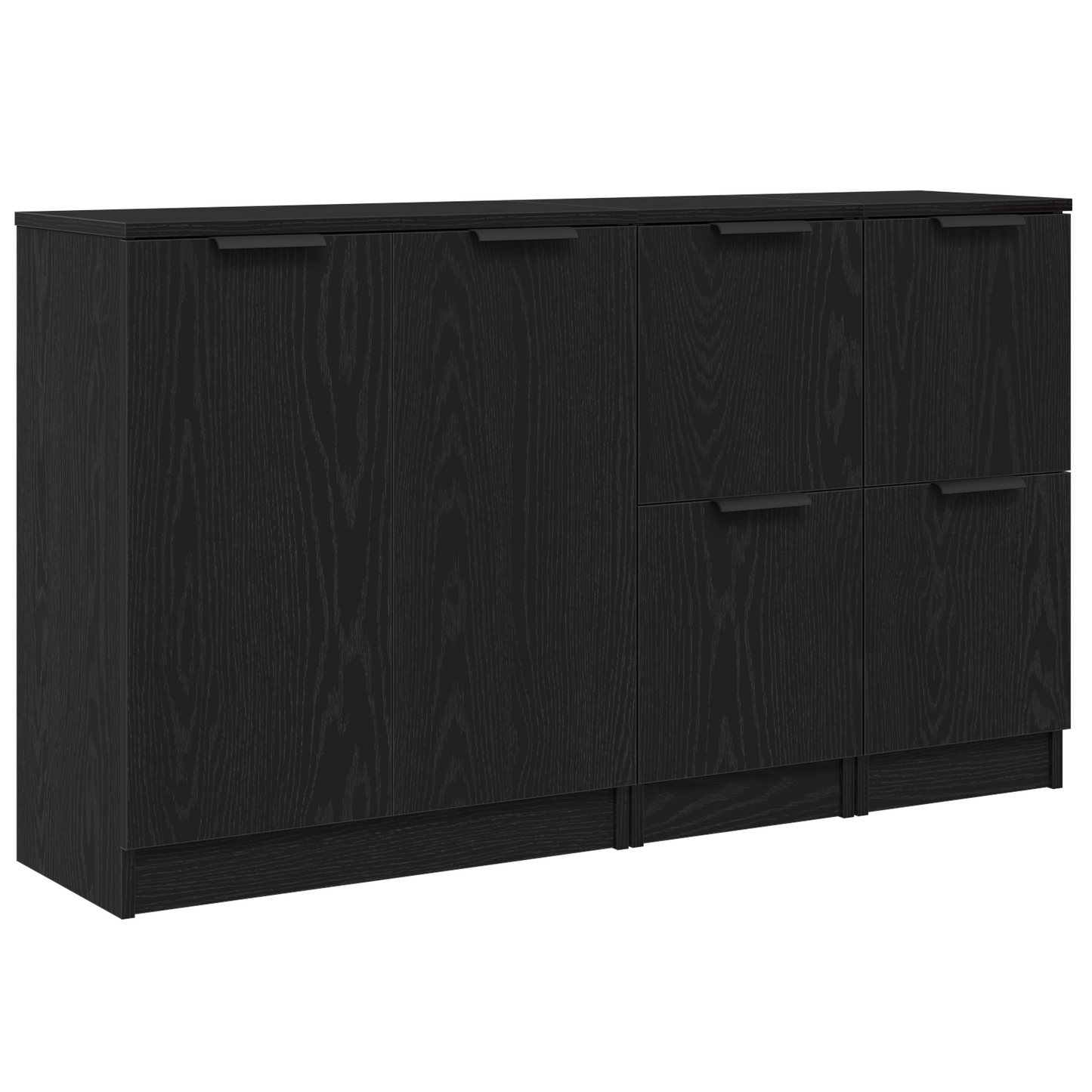 vidaXL Πλαϊνό γραφείο 3 τμχ. Μαύρη Οξυά 120 x 30 x 70 cm