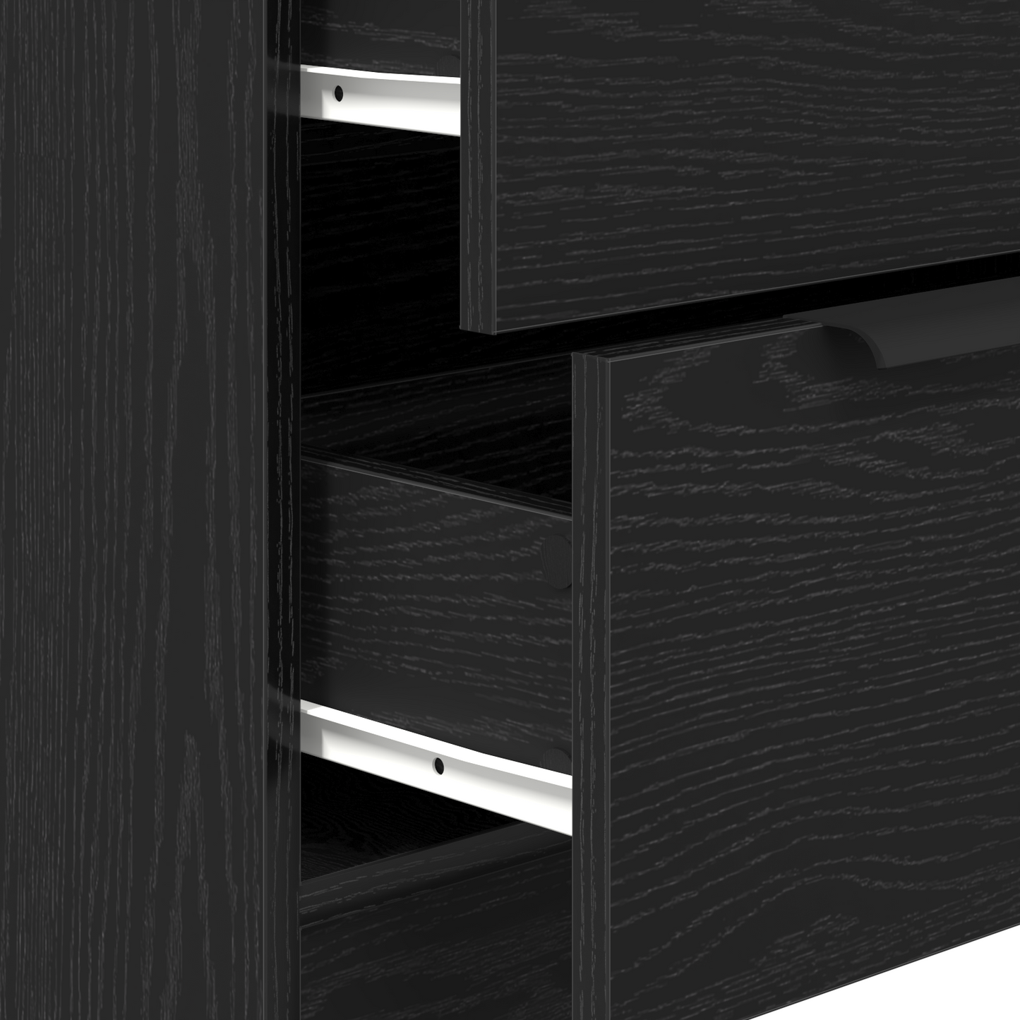 vidaXL Πλαϊνό γραφείο με συρτάρι 3 pcs Μαύρη Οξυά 180 x 30 x 70 εκ