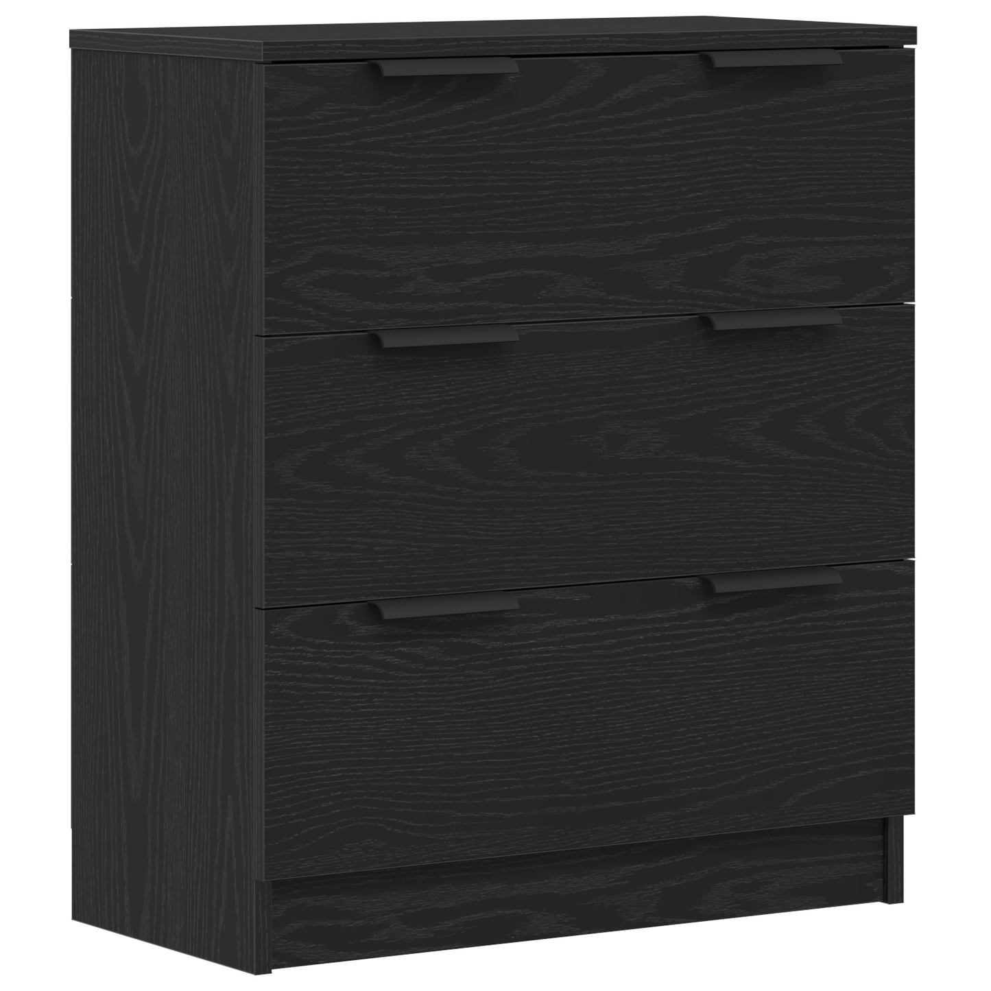 vidaXL Πλαϊνό γραφείο με συρτάρι 3 pcs Μαύρη Οξυά 180 x 30 x 70 εκ