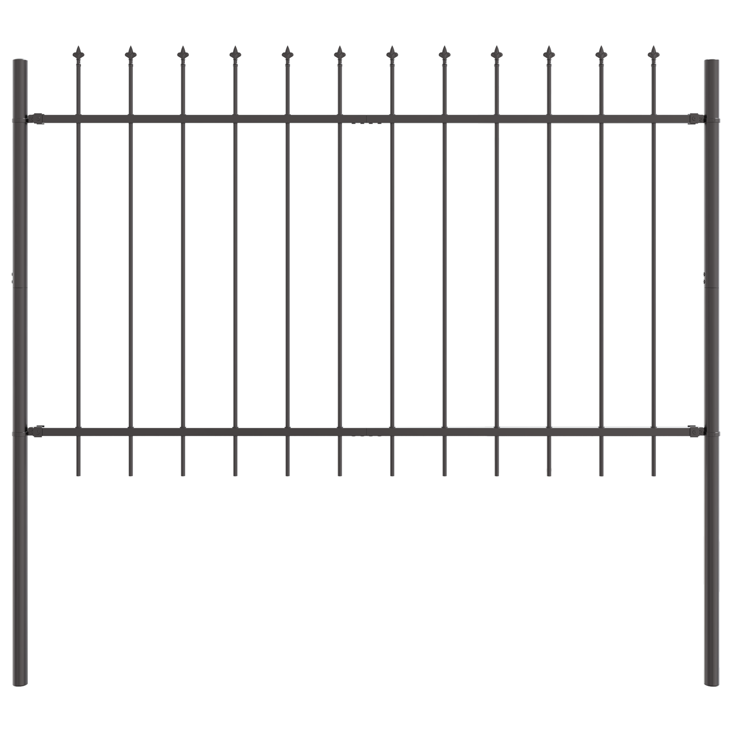 vidaXL Φράχτης Κήπου με Κορυφή Ακίδων - Γκρι, 6.8 x 1.2 μ, Χάλυβας