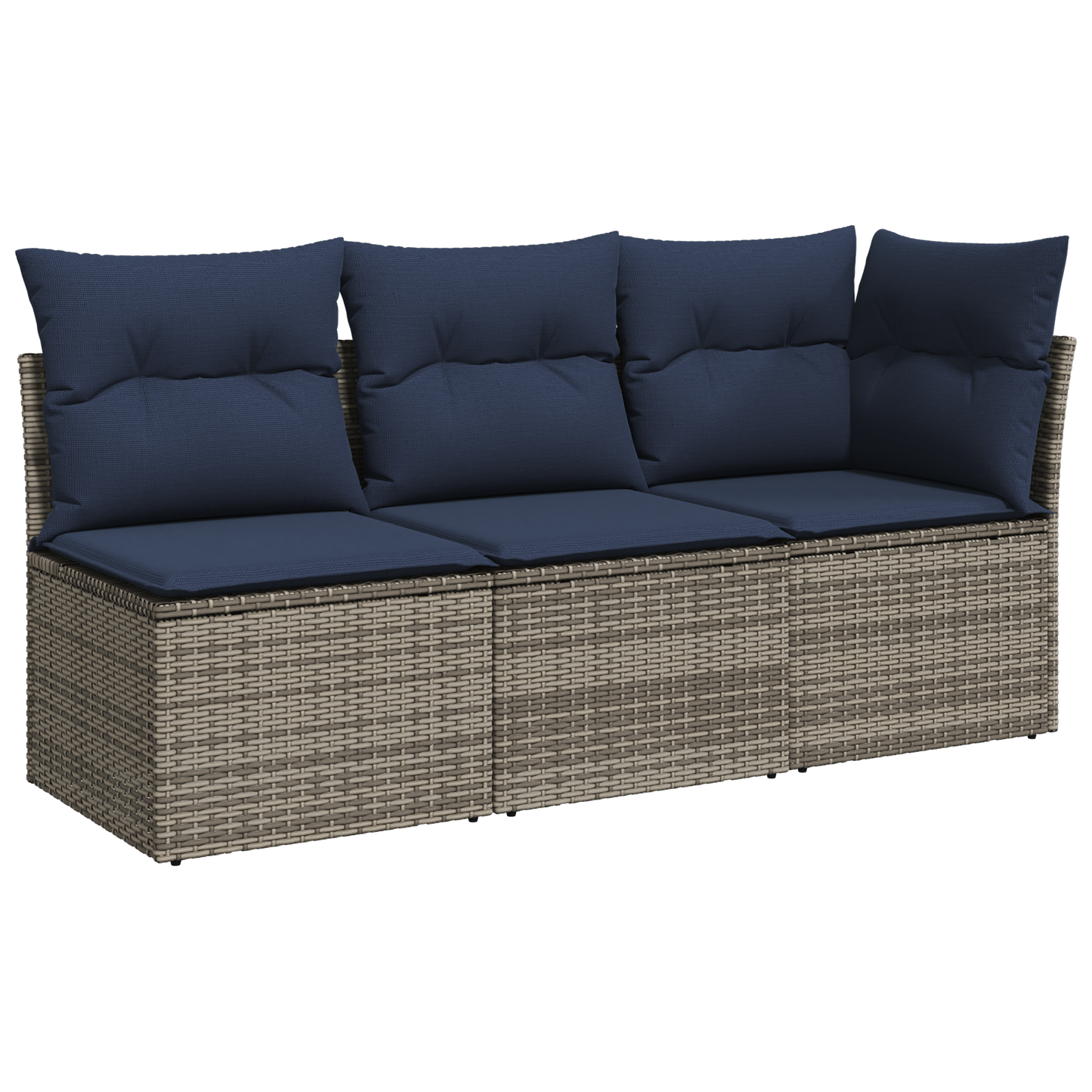 vidaXL Καναπές Κήπου με μαξιλάρι Γκρι 172 x 62 x 69 εκ. Πολυ ράταν
