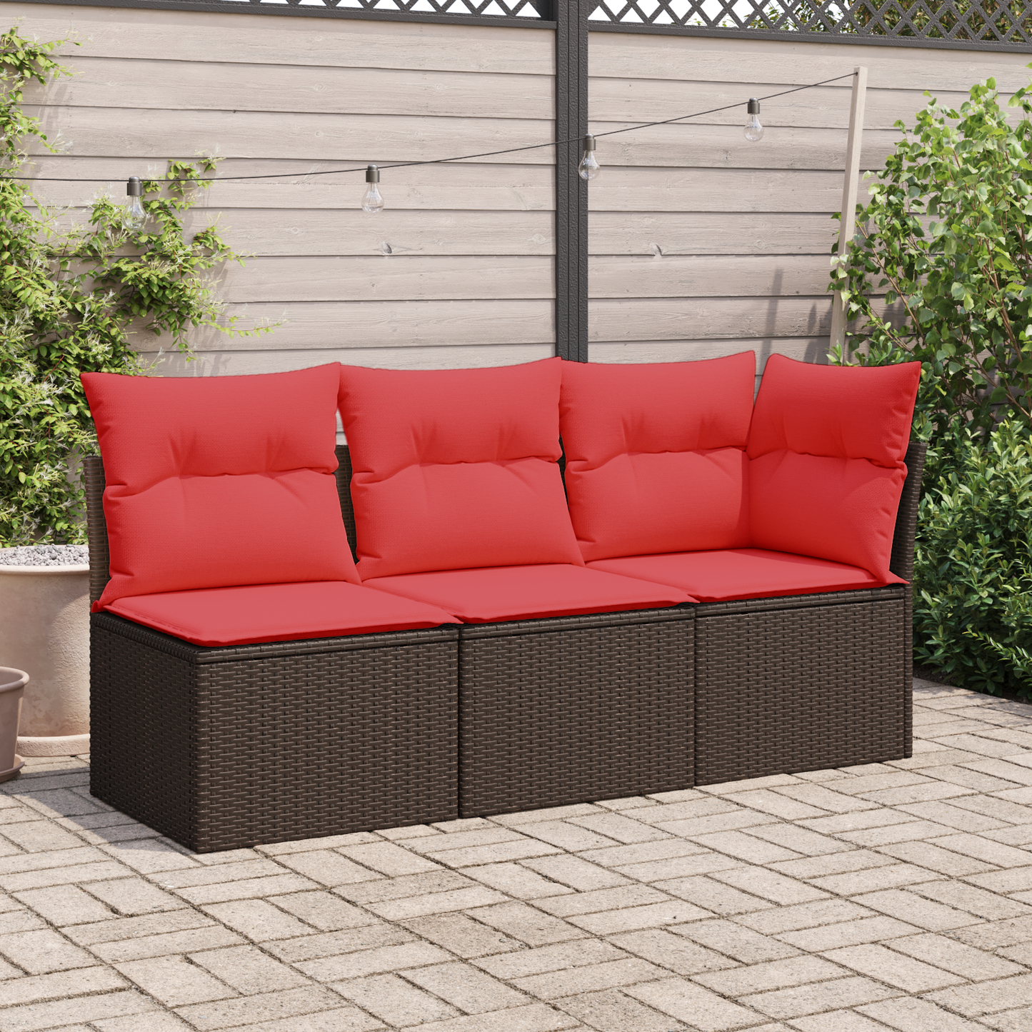 vidaXL Καναπές Κήπου με μαξιλάρι Καφέ 55 x 62 x 69 εκ συνθετικό ρατάν