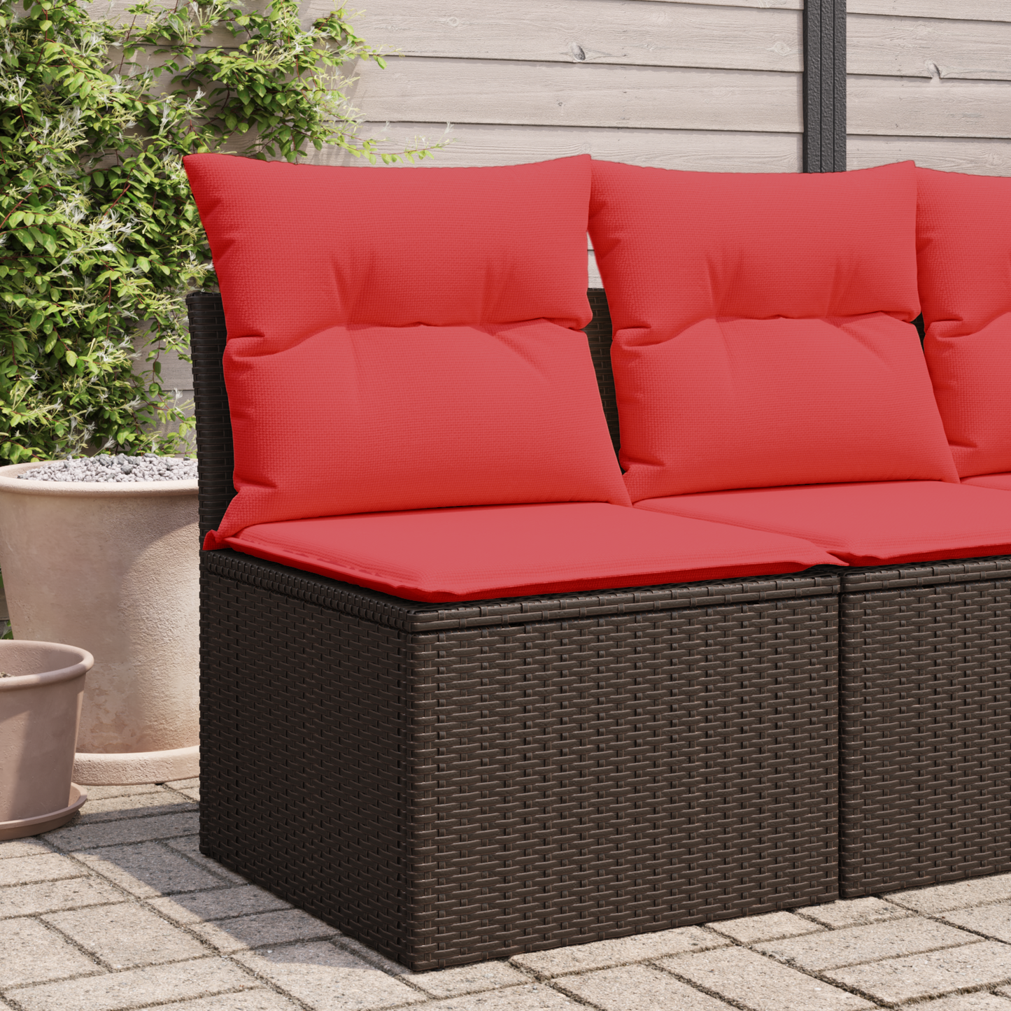 vidaXL Καναπές Κήπου με μαξιλάρι Καφέ 55 x 62 x 69 εκ συνθετικό ρατάν
