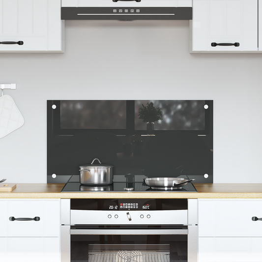 vidaXL Κουζίνα Πίσω τοίχωμα Σκούρο Γκρι 80x40x0,6 εκ Σκληρυμένο Γυαλί