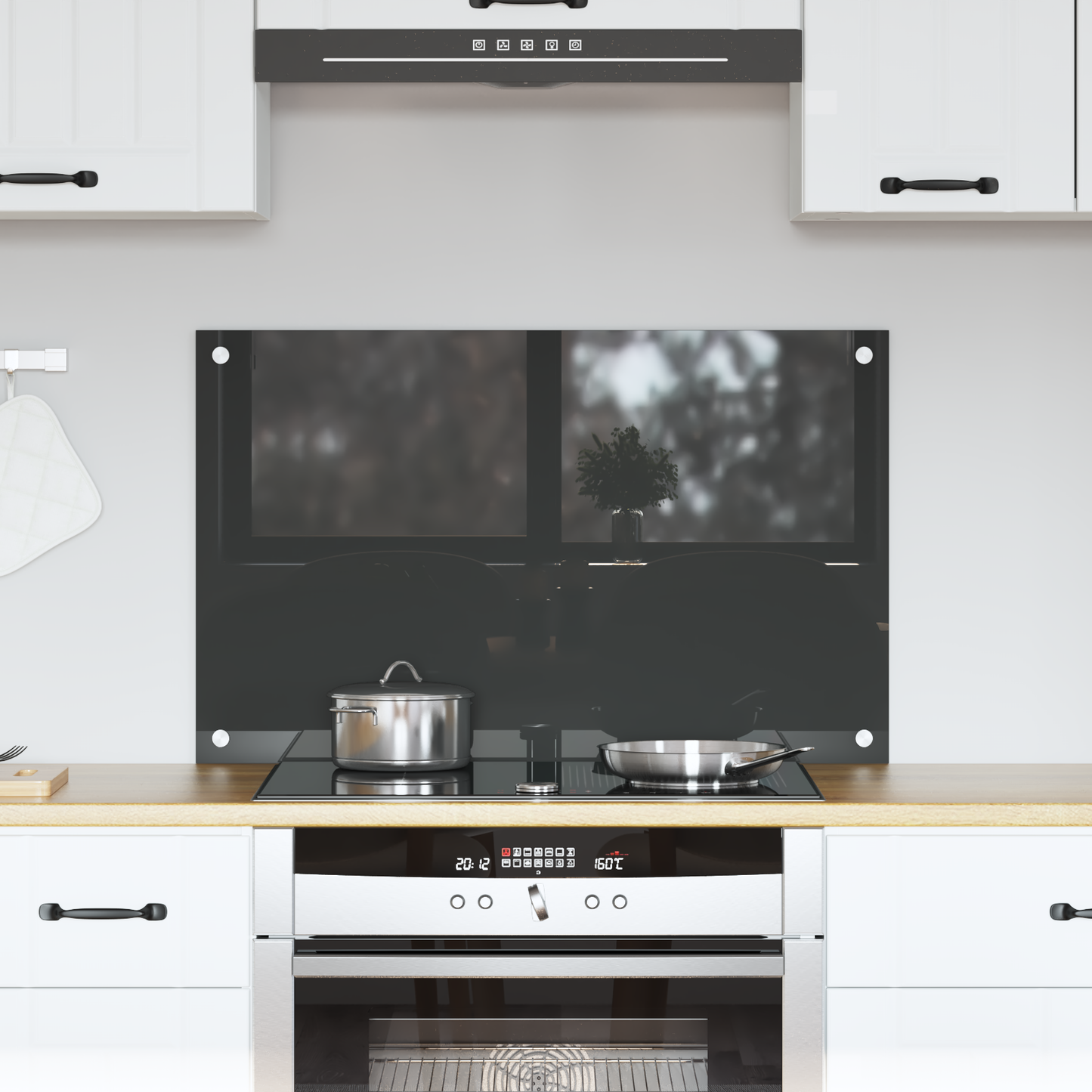 vidaXL Σκούρο Γκρι Πίνακας Κουζίνας 80x50x0.6 εκ Σκληρυμένο Γυαλί