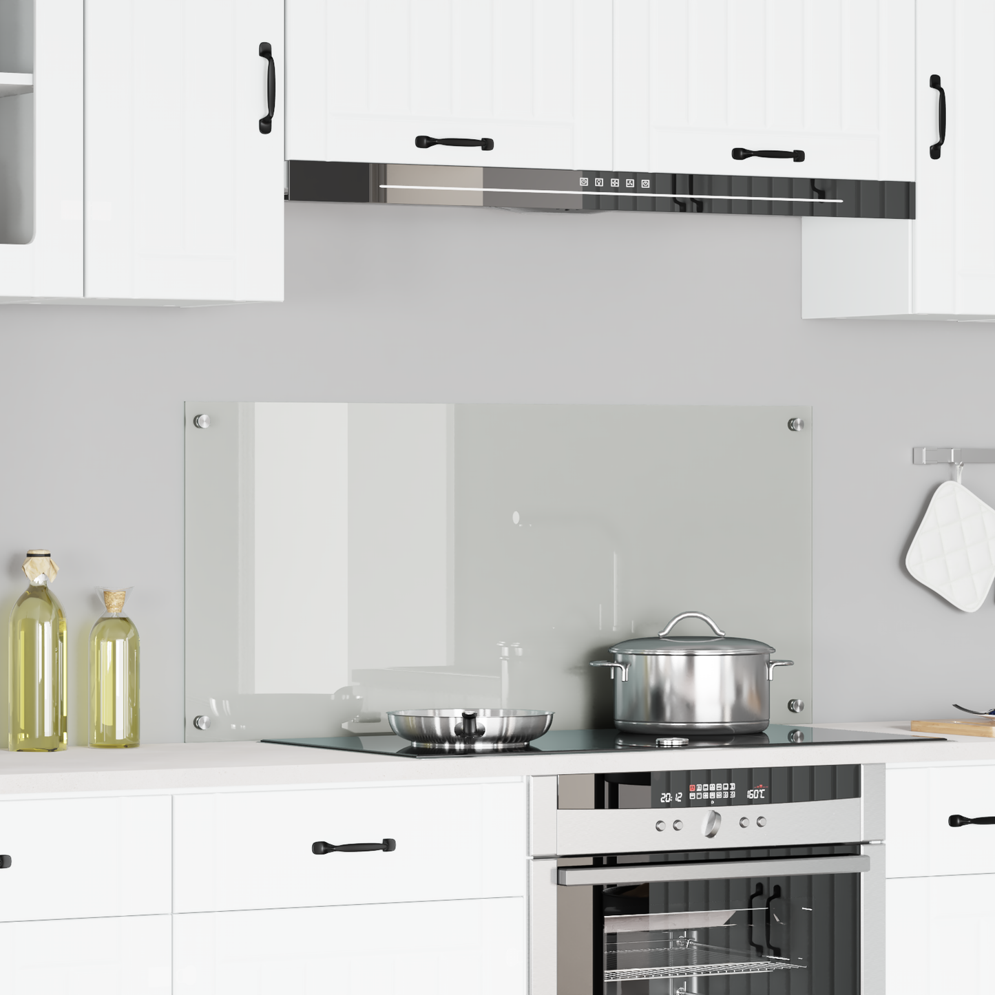 Διαφανής Μεταλλική Συσκευή Κουζίνας 110x50x0,6 εκ. από Μασίφ Γυαλί