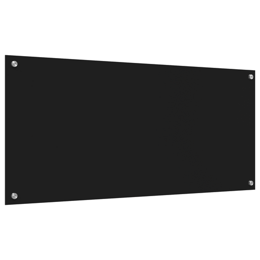 vidaXL Πλακάκι Κουζίνας Μαύρο 110x50x0,6 εκ Γυαλί Σαπουνοειδές