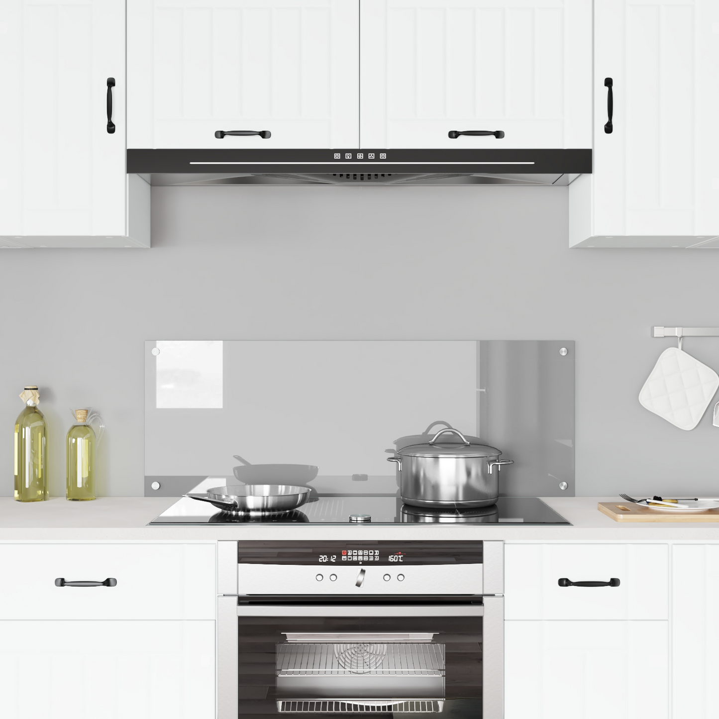 vidaXL Φωτιστικό Πίσω Κουζίνας Ανοιχτό Γκρι 110x40x0,6 εκ. Γυαλί Ανθεκτικό