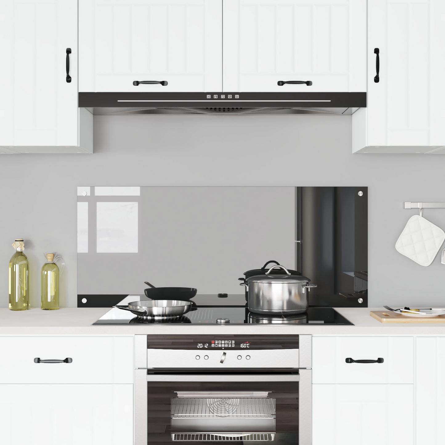 vidaXL Πλακάκι Κουζίνας Σκούρο Γκρι 120x50x0,6 εκ από Σκληρυμένο Γυαλί