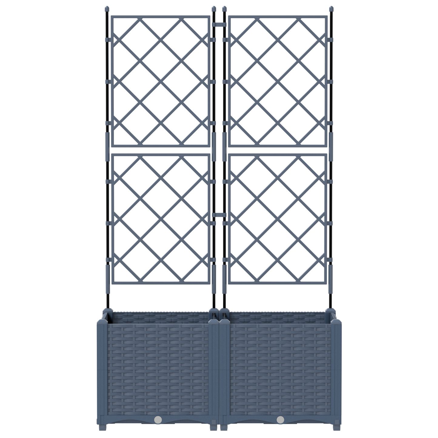 vidaXL Κηποτινάκι με Τρέλα 2 pcs Γκρι 80 x 40 x 143 εκ. PP