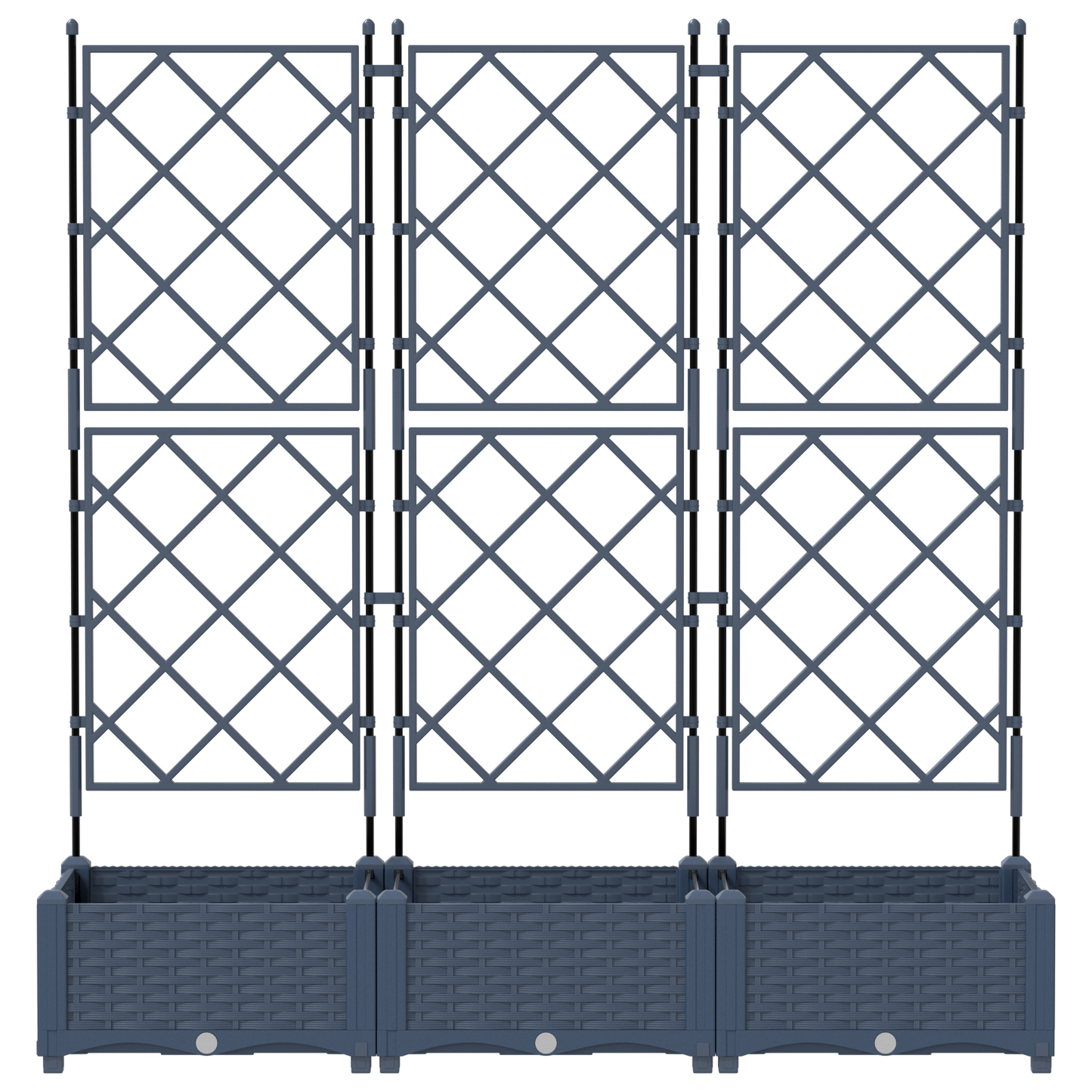 vidaXL Κηποτινάκι με Τρέλα 3 pcs Γκρι 120 x 40 x 125.5 εκ. PP