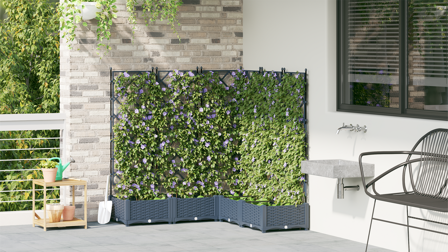 vidaXL Κηποτινάκι με Τρέλα 5 pcs Γκρι 120 x 120 x 125.5 εκ. PP