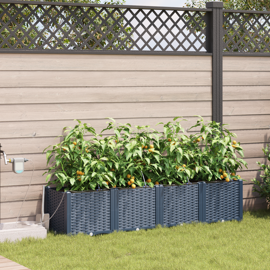 vidaXL Ζαρντινιέρες κήπου Γκρι 160 x 40 x 37.5 cm Ατσάλι