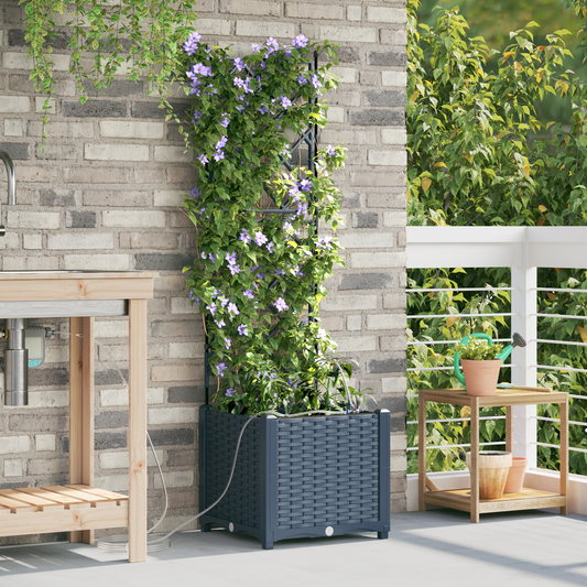 vidaXL Ζαρντινιέρες κήπου Γκρι 40 x 40 x 142 cm Ατσάλι