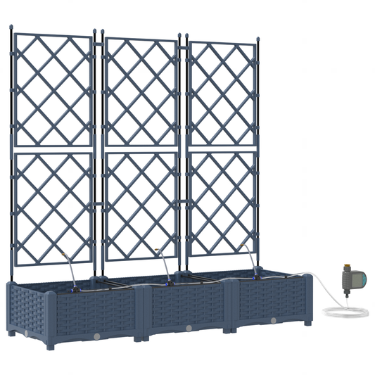 vidaXL Ζαρντινιέρες κήπου Γκρι 120 x 40 x 126 cm Ατσάλι