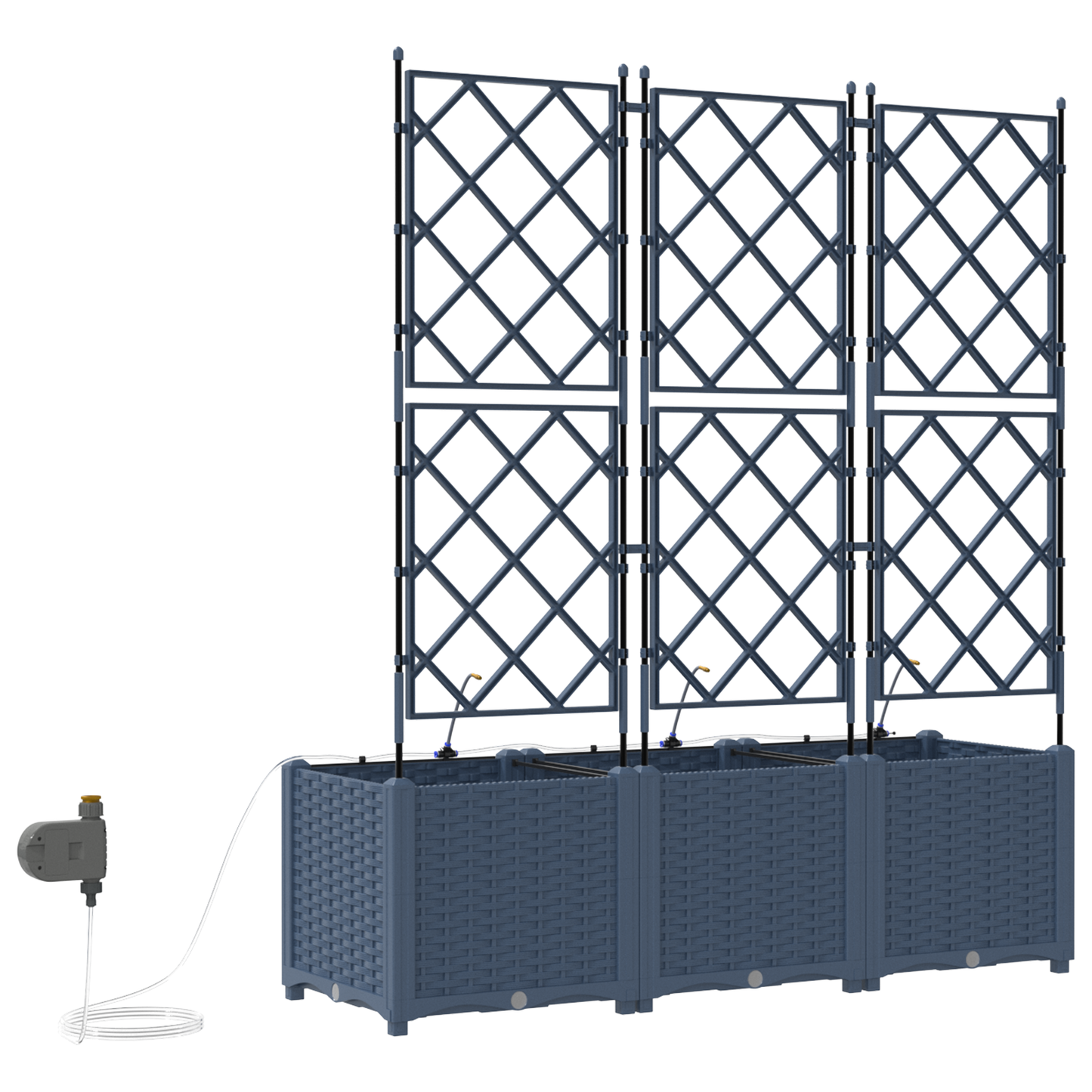 vidaXL Ζαρντινιέρες κήπου Γκρι 120 x 40 x 142 cm Ατσάλι