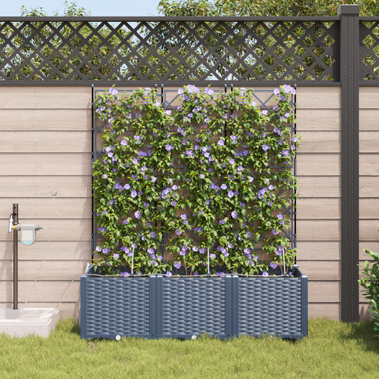 vidaXL Ζαρντινιέρες κήπου Γκρι 120 x 40 x 142 cm Ατσάλι