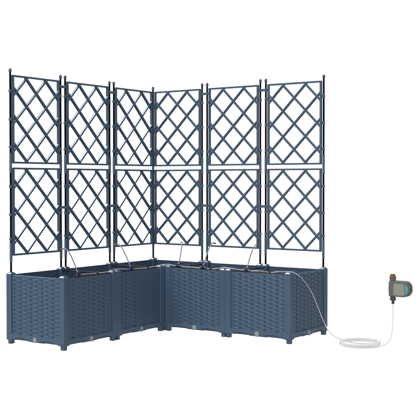 vidaXL Ζαρντινιέρες κήπου Γκρι 120 x 120 x 142 cm Ατσάλι