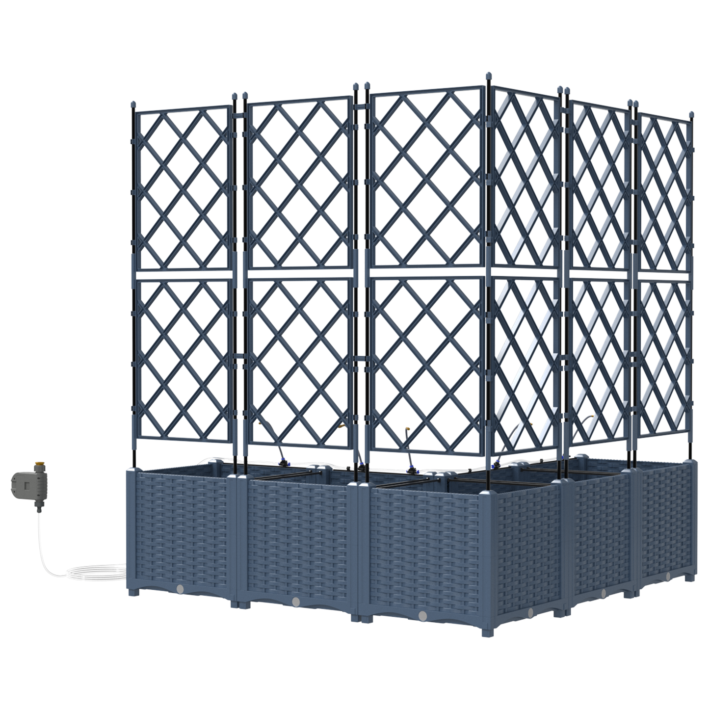 vidaXL Ζαρντινιέρες κήπου Γκρι 120 x 120 x 142 cm Ατσάλι