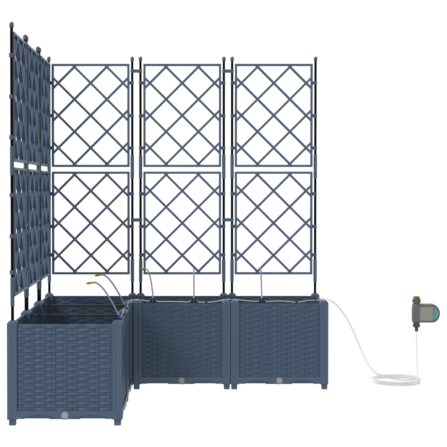 vidaXL Ζαρντινιέρες κήπου Γκρι 120 x 120 x 142 cm Ατσάλι