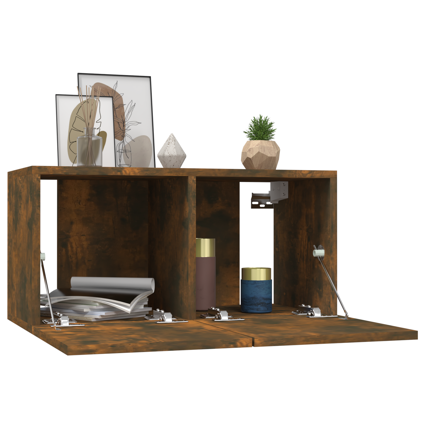 vidaXL Έπιπλα Τηλεόρασης Κρεμαστά 2 τεμ. Καπνιστή Δρυς 60x30x30 εκ.