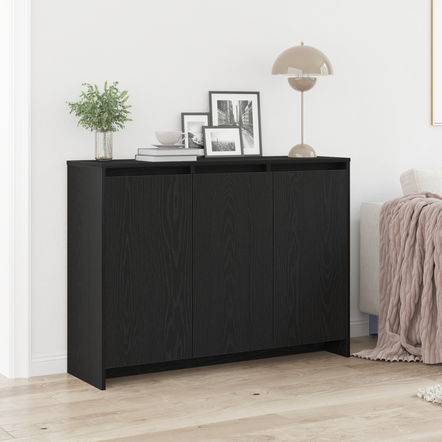 vidaXL Πλαϊνό γραφείο Μαύρο 102 x 29.5 x 75 εκ Επεξεργασμένο ξύλο