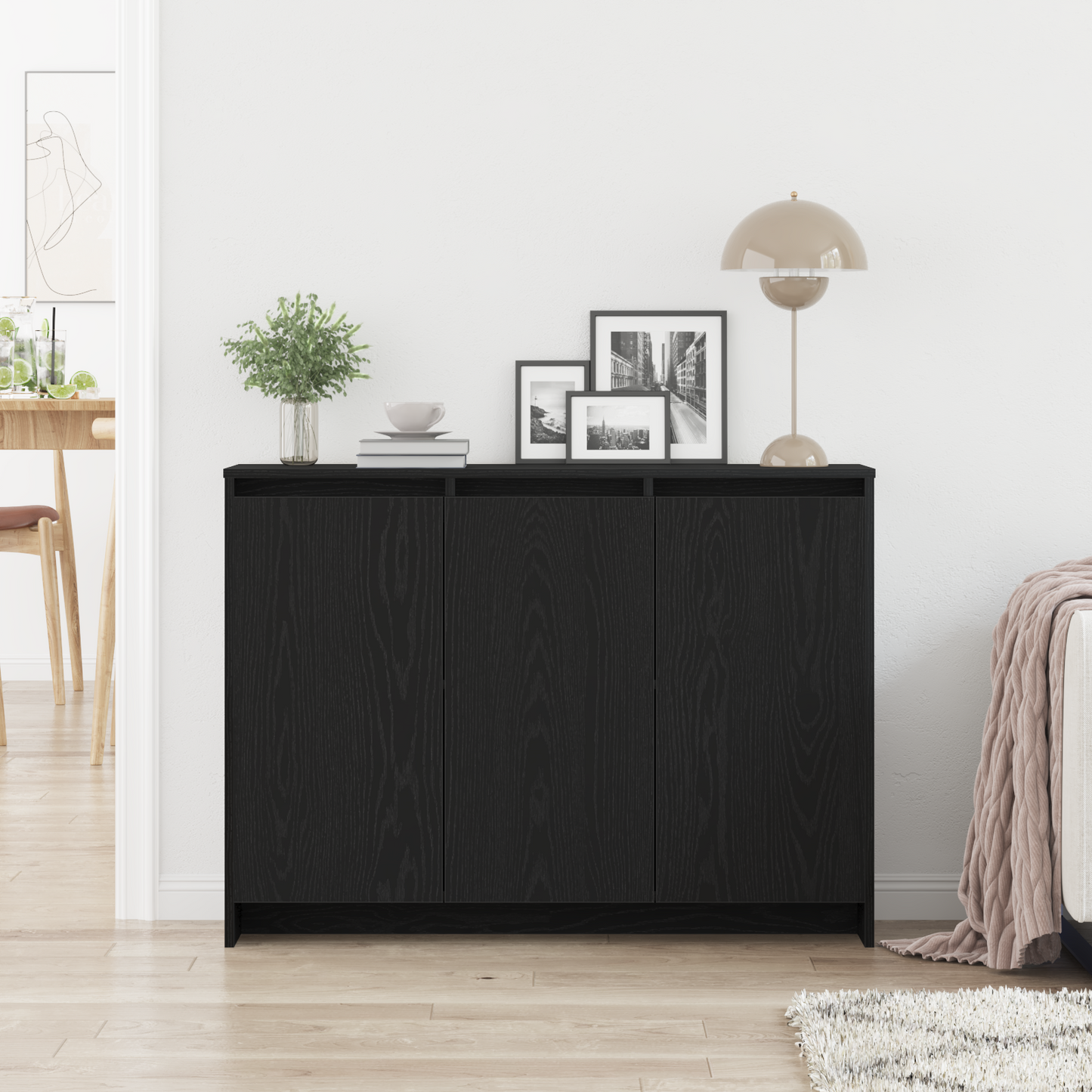 vidaXL Πλαϊνό γραφείο Μαύρο 102 x 29.5 x 75 εκ Επεξεργασμένο ξύλο