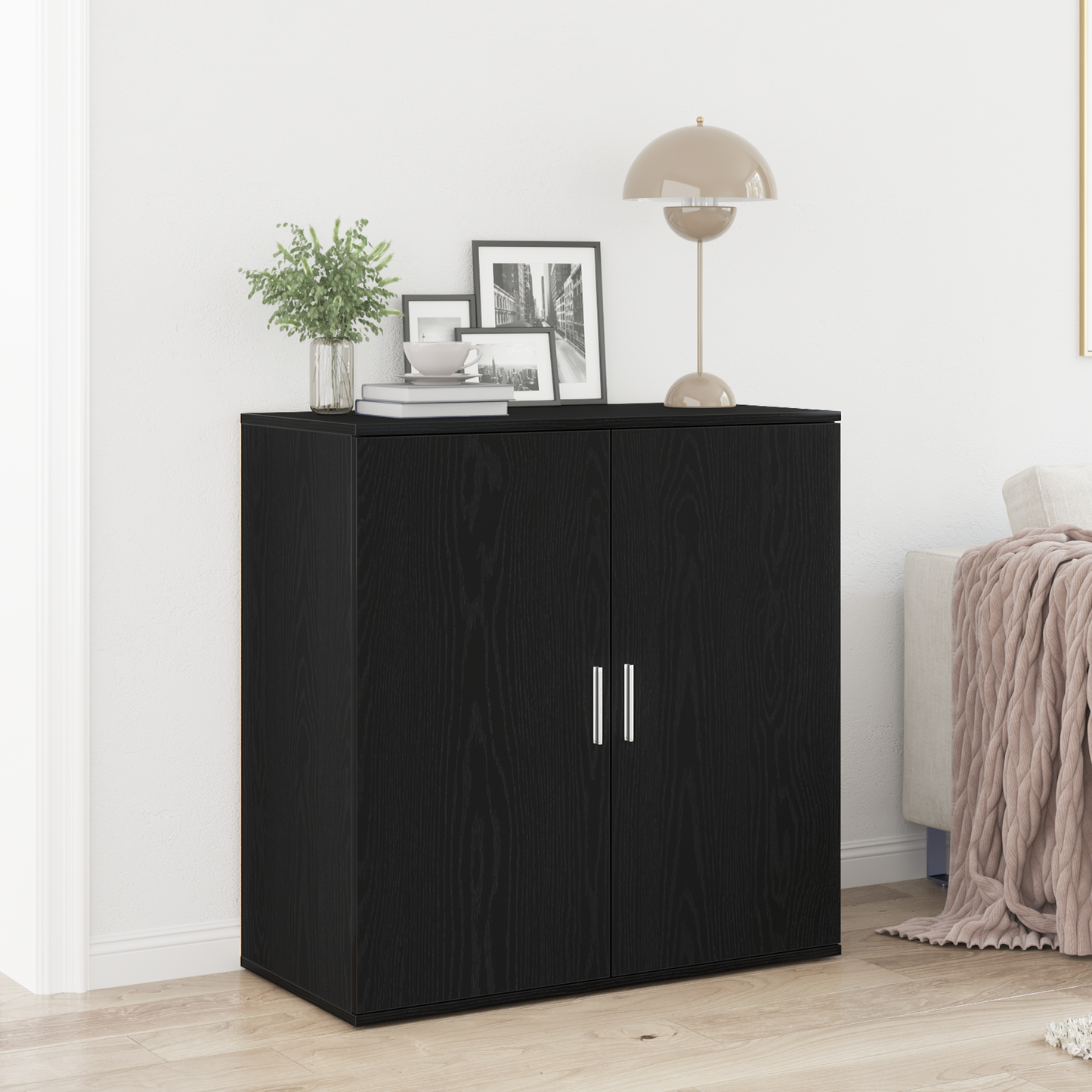 vidaXL Πλαϊνό γραφείο Μαύρη Οξυά 79 x 38 x 80 εκ. Επεξεργασμένο Ξύλο