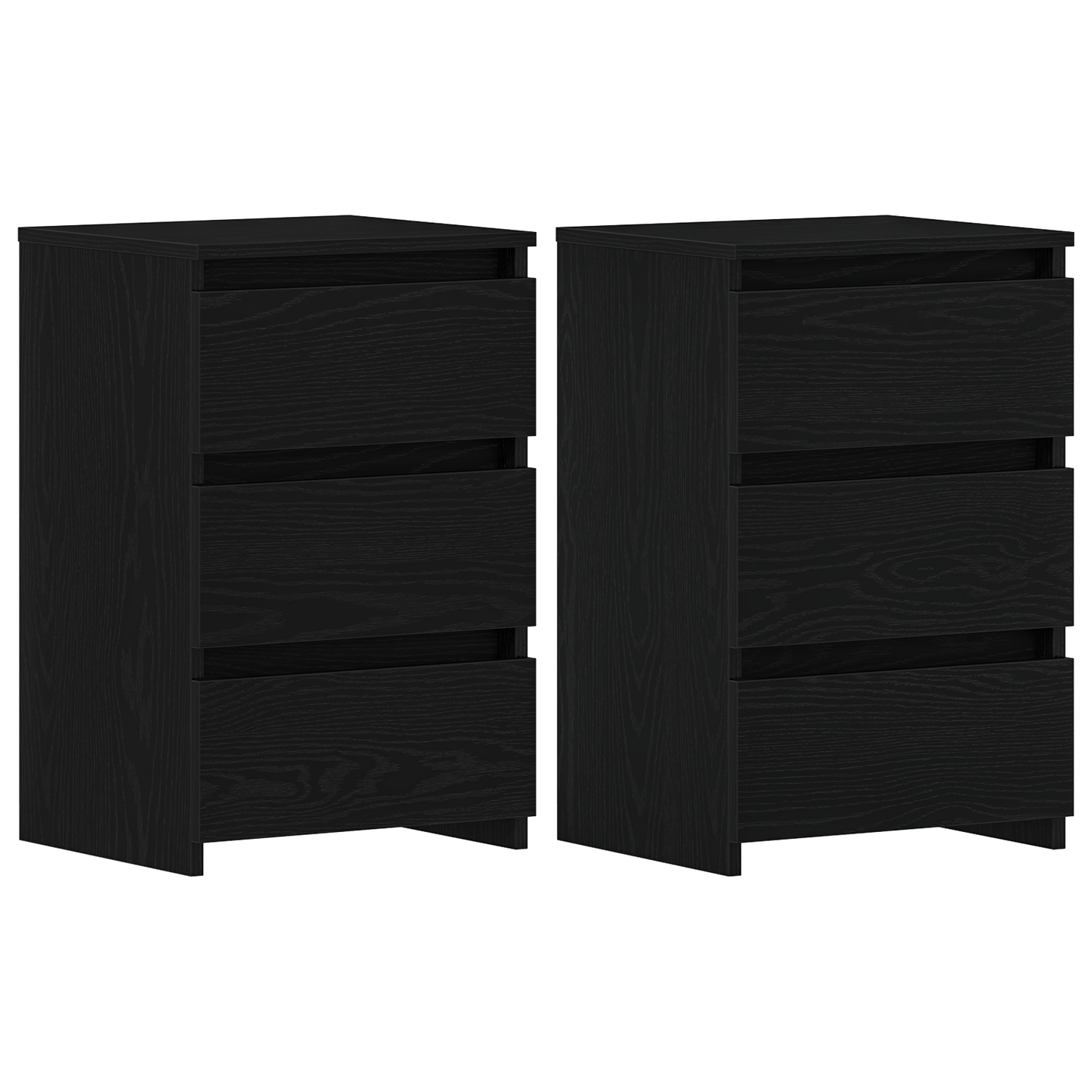 vidaXL Κομοδίνο 2 pcs Μαύρη δρυς 40 x 35 x 62.5 εκ. Επεξεργασμένο ξύλο