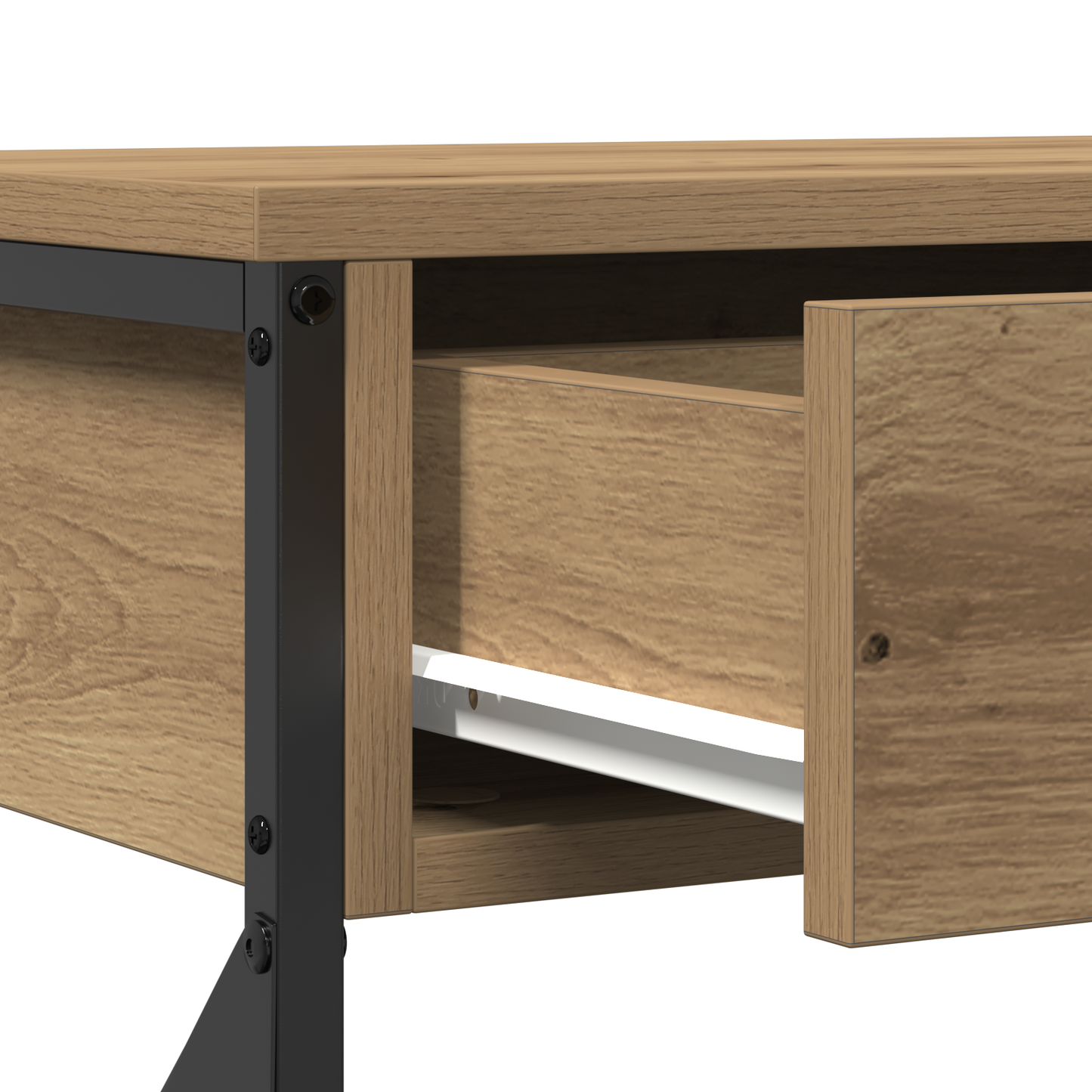 vidaXL Κονσόλα Τραπέζι με συρτάρι artisan δρυς 100 x 28 x 75 εκ.