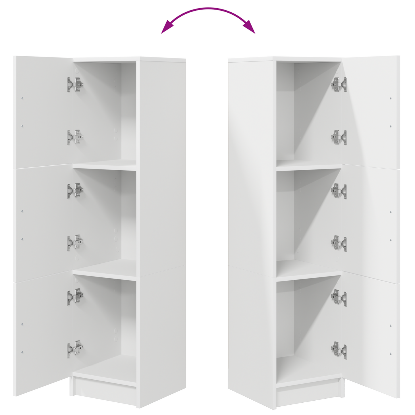 vidaXL Ψηλή Ντουλάπα Λευκό 31,5 x 32 x 124 εκ Επεξεργασμένο ξύλο